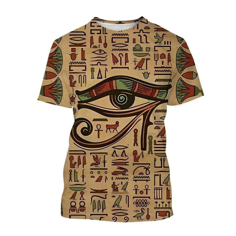 New Design Pharaoh Anubis T-Shirt For Men 3D Printed Ancient Horus Egyptian God Eye Egyptian Short Sleeve Retro Women Tops Tee