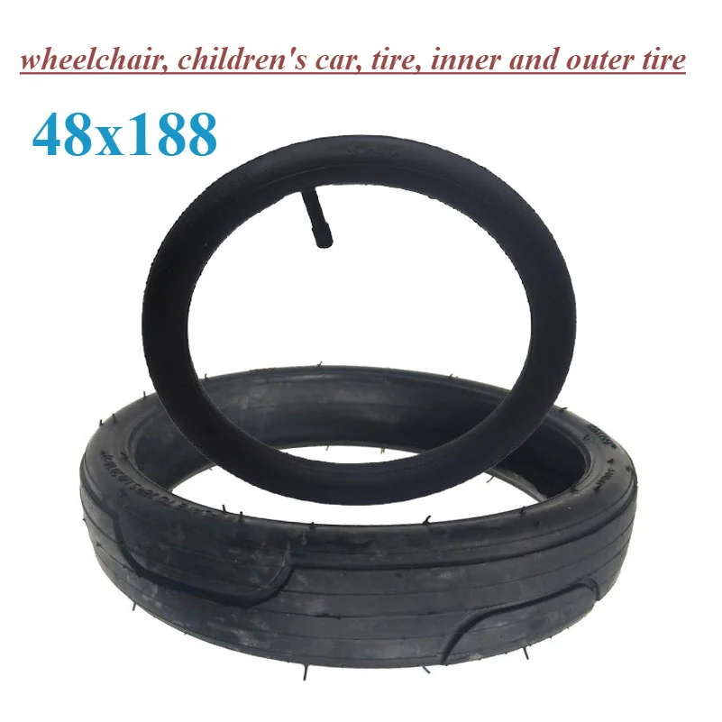 48x188 Pneumatic Tyres Inner Tube Outer Tyre for Stroller Wheelchair Children'scar Tire Wheels