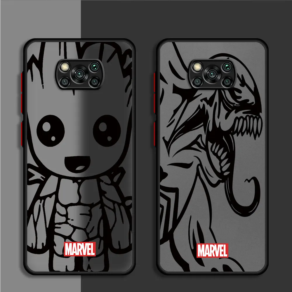 Pokrowiec Marvel Spiderman Venom TPU Wstrząsoodporne etui na telefon dla Xiaomi Poco F3 M5s X3 NFC C51 X5 Pro C50 M5 X4 GT X4 Pro C40 X3