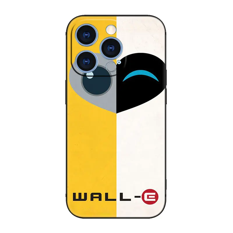 Wall-E Robot Wall E Movie Phone Case For Apple iPhone 14 13 12 Mini 11 Pro XR X XS MAX 6S 7 8 Plus 5S SE 2020 2022 Black Cover