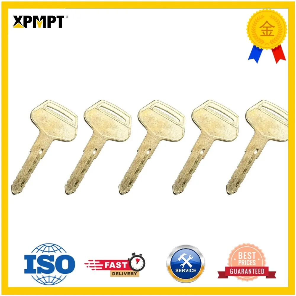 6pc keys fits for Komatsu PC-7 series 60/120/130/200/210/220/ 300/360-7 copper excavator ignition key parts