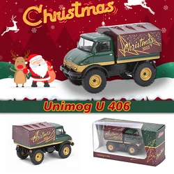 Schuco 1:64 Unimog U 406 2022 Christmas Gift Edition Alloy Diorama Car Model Collection Miniature Carros Toys