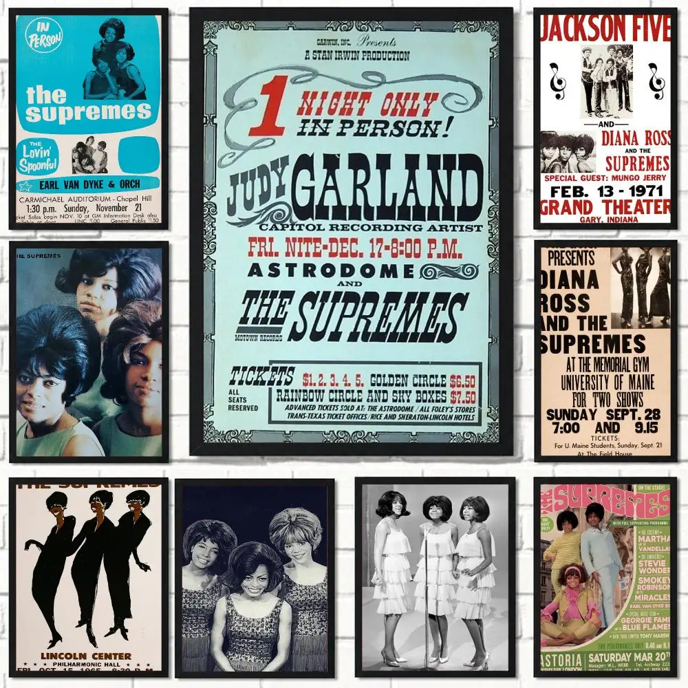 band T-The Supremes-S Poster Self Adhesive Wall Decor for Modern Home Cafe Office and Bar