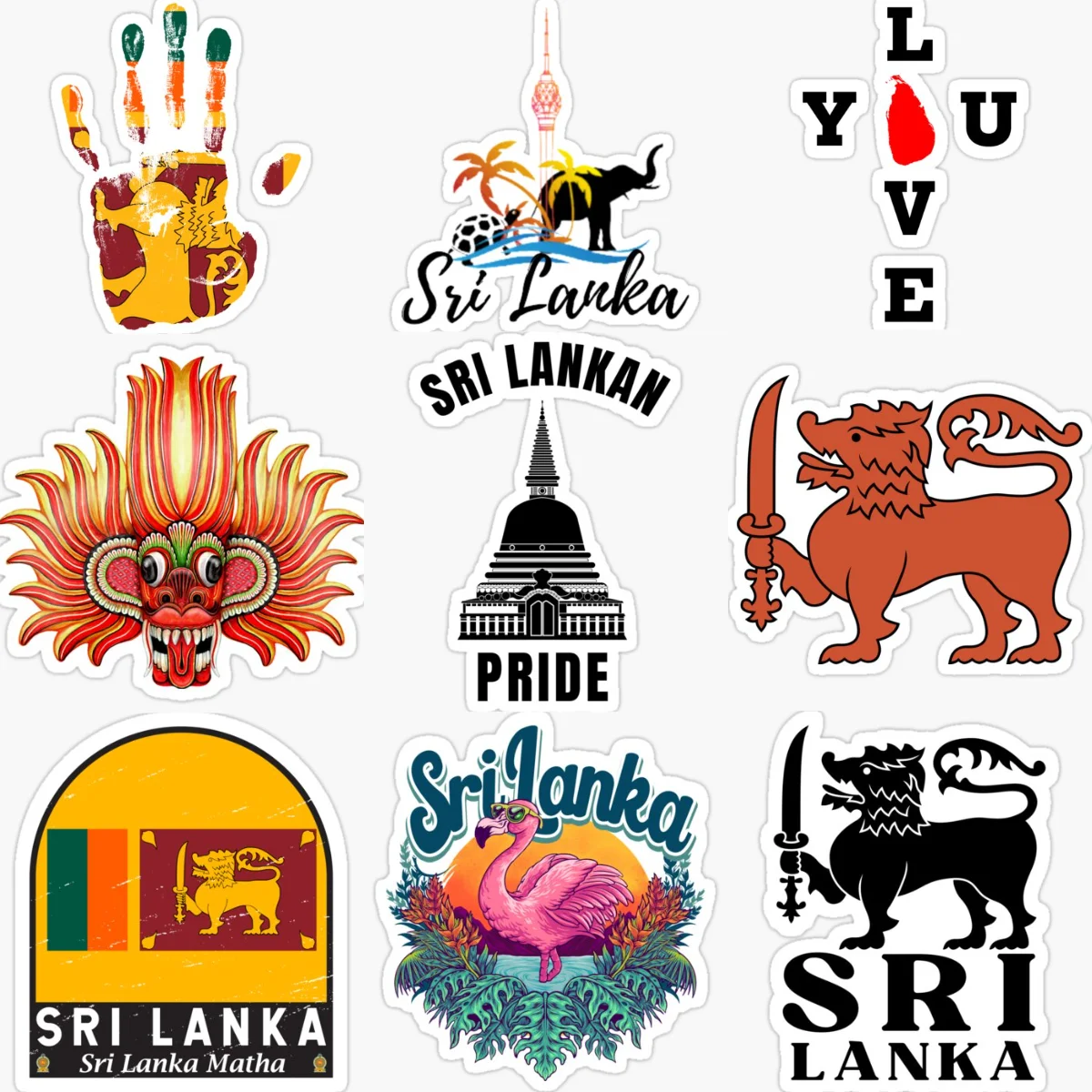 

Sri Lanka Flag Map Raksha Creative PVC Car Stickers for Car Bicycle Motorcycle Window Wall Decoration Accessorie
