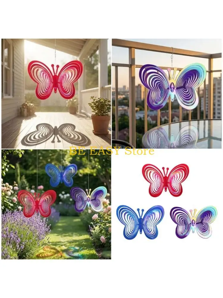 E28F Garden Display Accent Set with Reflective Hanging 3pcs Hanging Wind Whirlwinds