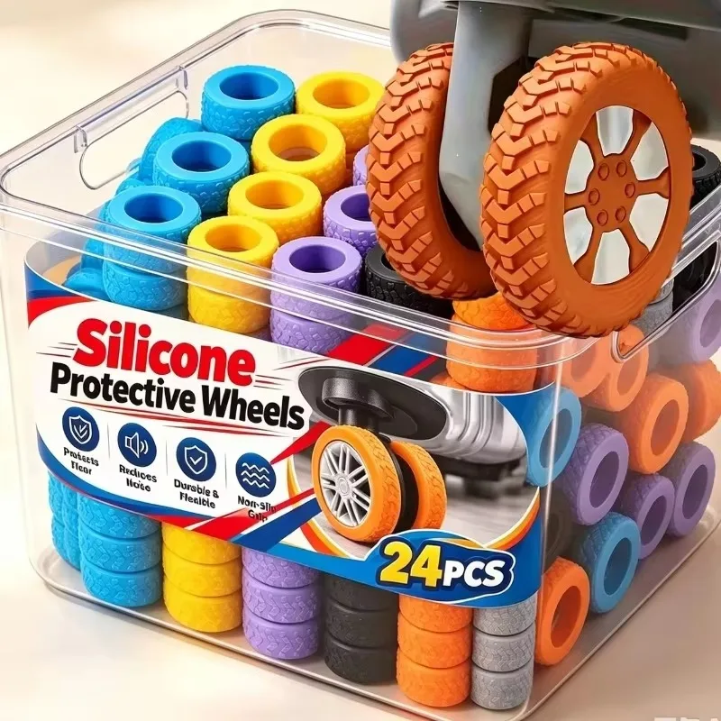 2-24pcs Thicken Texture Silicone Wheels Protector Travel Luggage Caster Shoes Reduce Noise Wheels Guard Cover Luggage Accessory