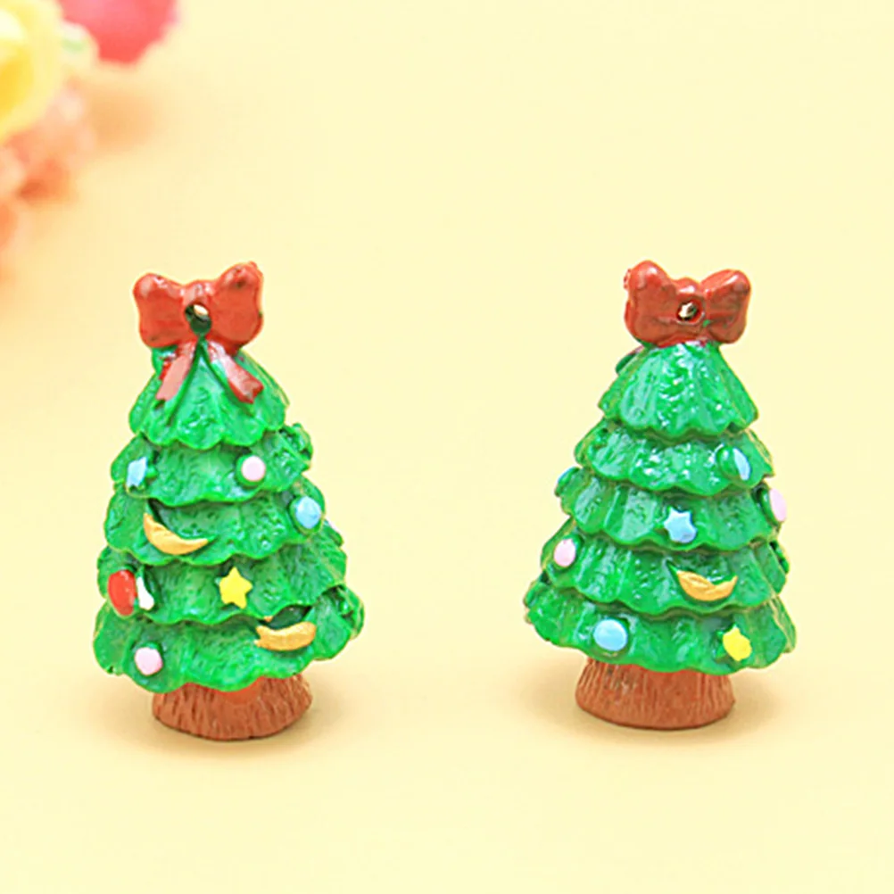 

12 Pcs Resin Pendant Decorations Christmas Miniature nament Home Decoration Gift Set Santa Tree Reindeer Penguin Figurines