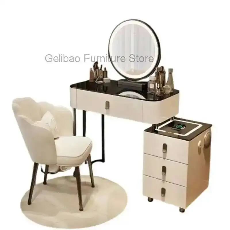 Vanity Pink Mirror Table Storage Desgin Girl Nail Organizer Modern Dressing Table Essentials European Comfortable Home Furniture