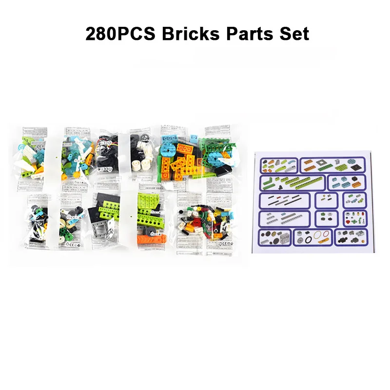 280 STUKS DIY Programmeerbare Robot Elektronische Bouwstenen Hub Motor Kit Compatibel met Bouwstenen WeDo 2.0 45300 Educatieve Robotica