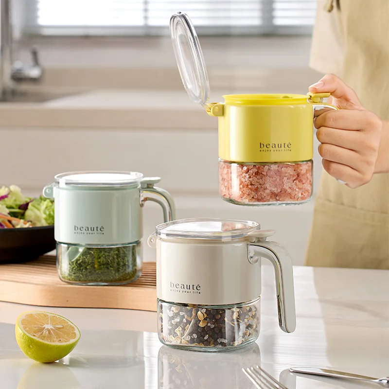 1pcs Luxury Press Seal Spice Container Large Capacity Airtight Seasoning Storage Box Safe Material Exquisite Atmosphere Portable