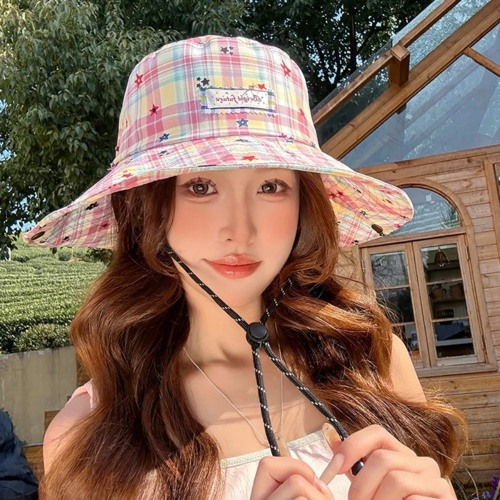 Fashion Sun-protective Fisherman Cap Breathable Big Brim Sun Hat Versatile Retro Beach Cap for Women