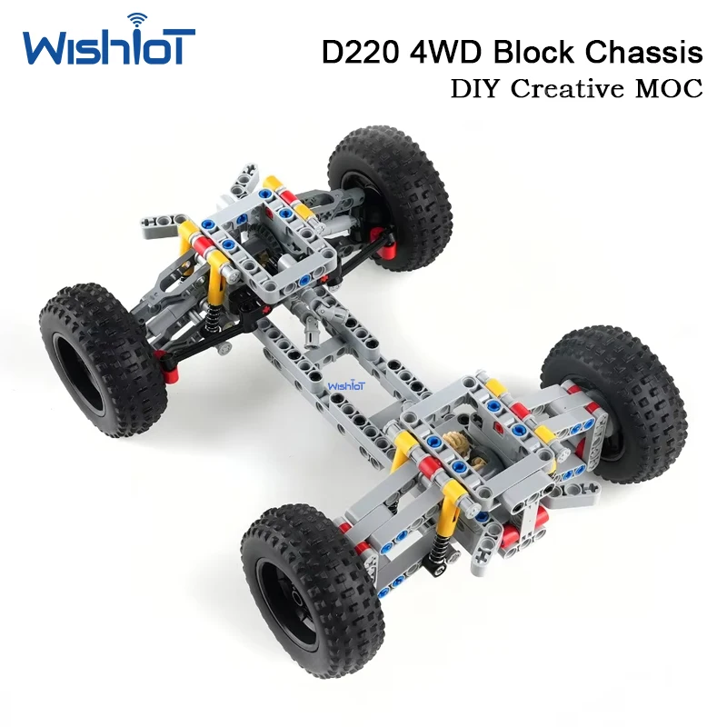 MOC 4WD Unabhängiges Aufhängungsfahrgestell mit Lenkachse und Differential Bausteine Technik-Autoteile für Kinder und Erwachsene
