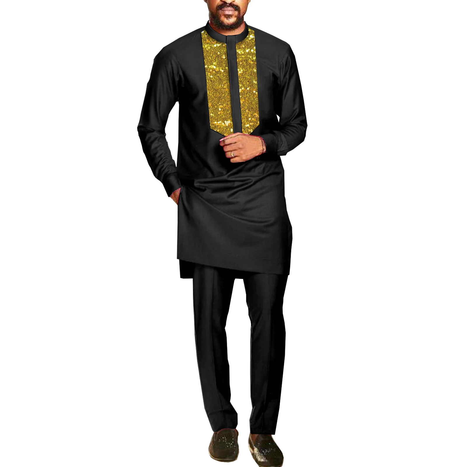 

SEA&ALP African Suits for Men Fashion Luxury Outfits Dashiki Attire 2 Piece Sets Ankara Party Clothes