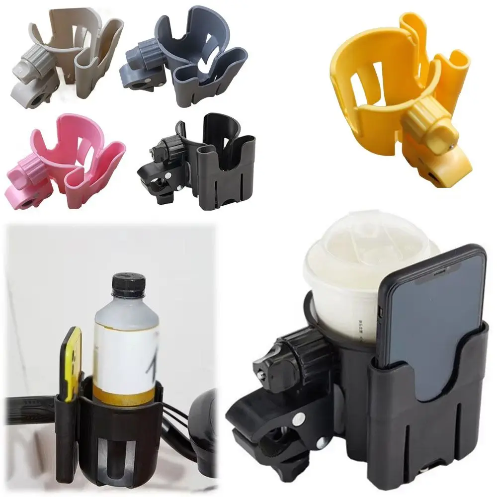 Quick Release Stroller Water Cup Holder Detachable with Phone Holder Stroller Water Bottle Organizer Easy To Install