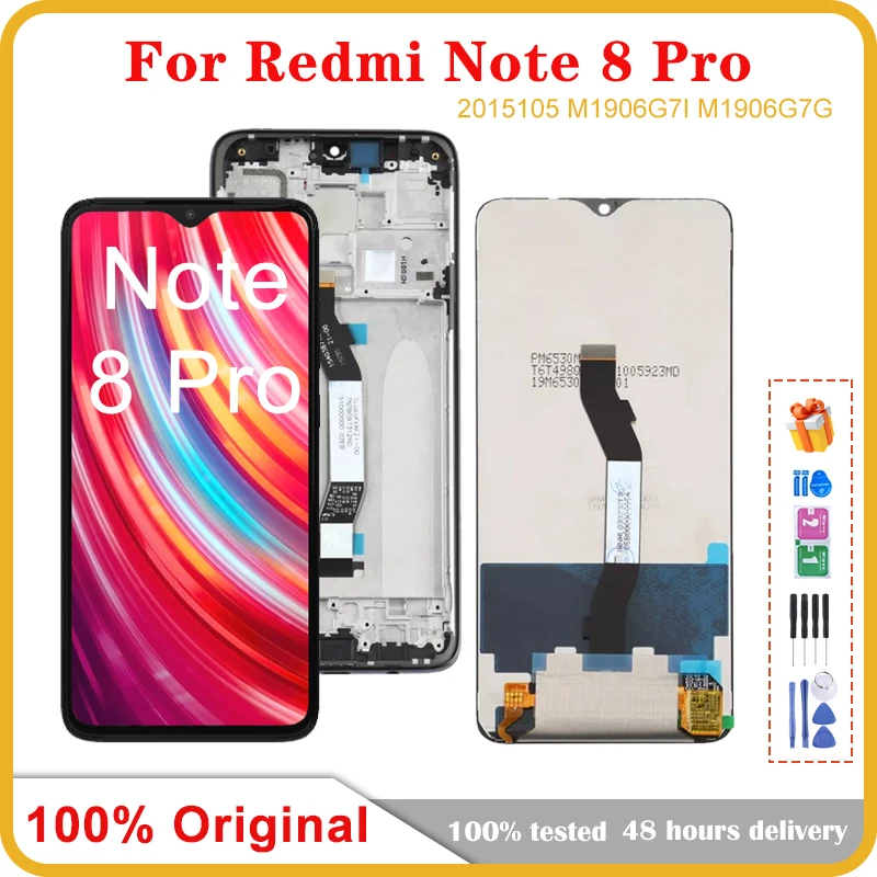 

ЖК-дисплей 6,53 "для Xiaomi Redmi Note 8 Pro с сенсорным экраном и дигитайзером, сменный ЖК-экран для Redmi Note 8Pro, Note8Pro, оригинал