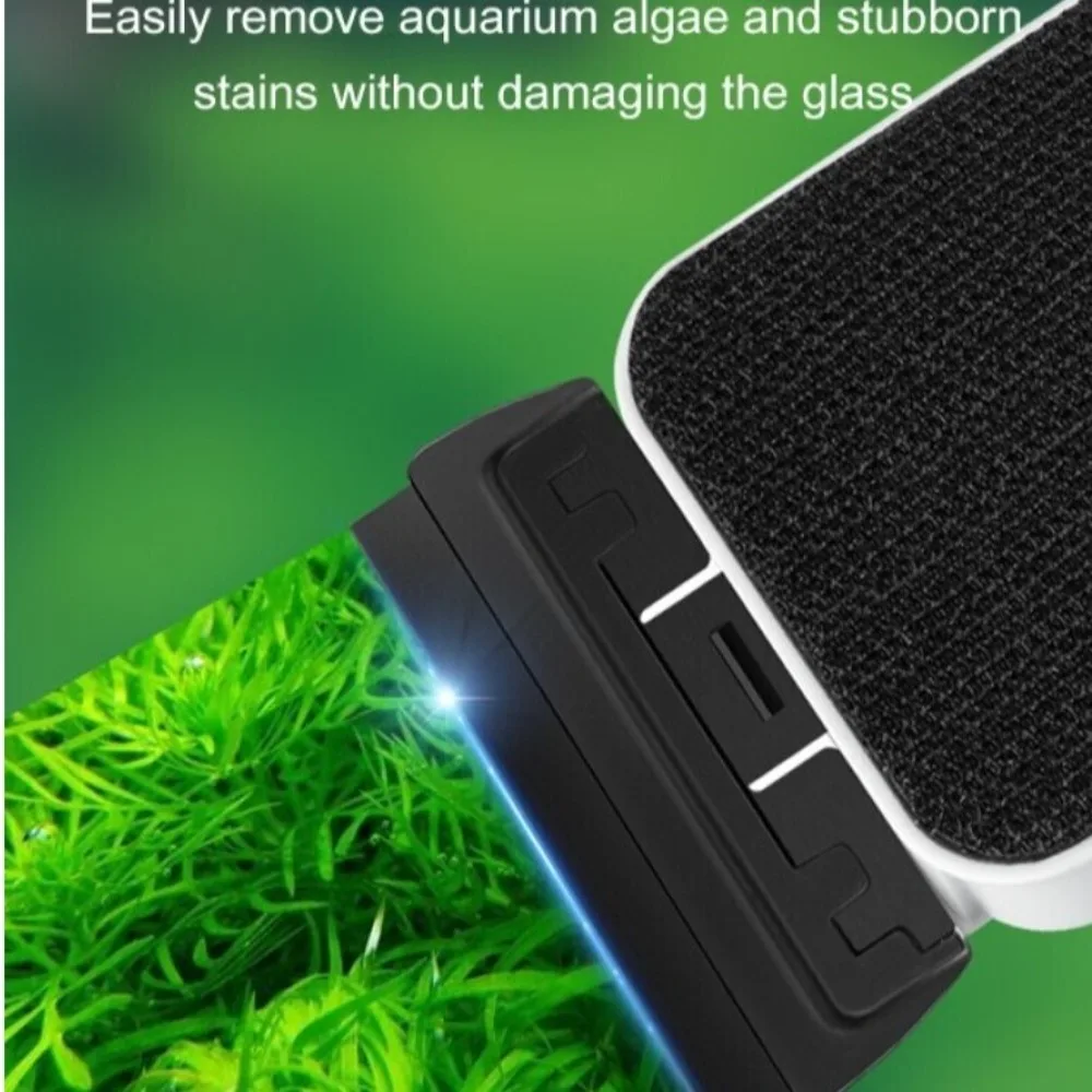 فرشاة تنظيف حوض السمك المغناطيسية القوية على الوجهين، فرشاة تنظيف حوض السمك العائمة مع تصميم موجة مكشطة #5