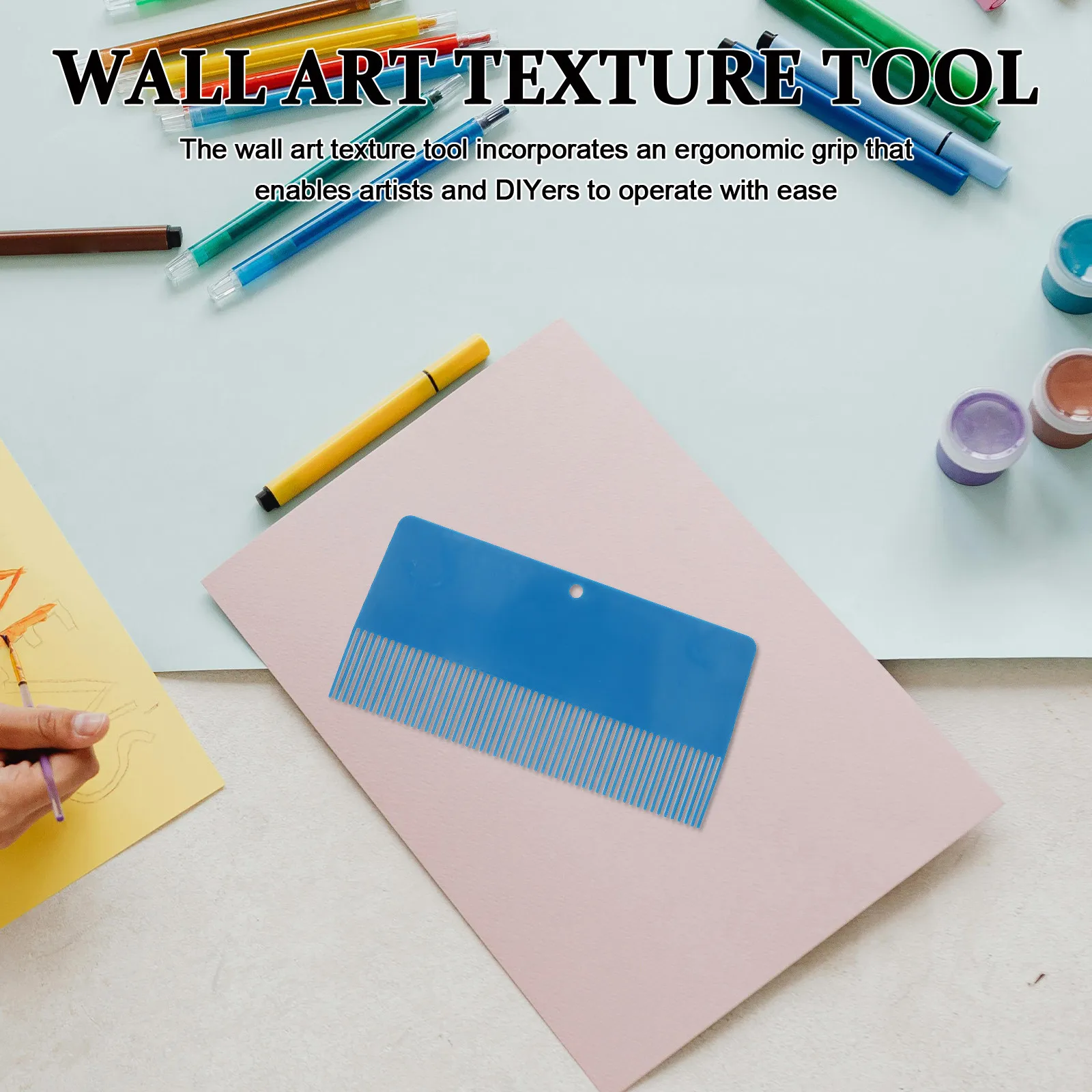 2Pcs Concrete Texture Comb Brush Artistic Scraper Plastic Painting Tools for Wall Textured Art Painting Drawing Sculpting