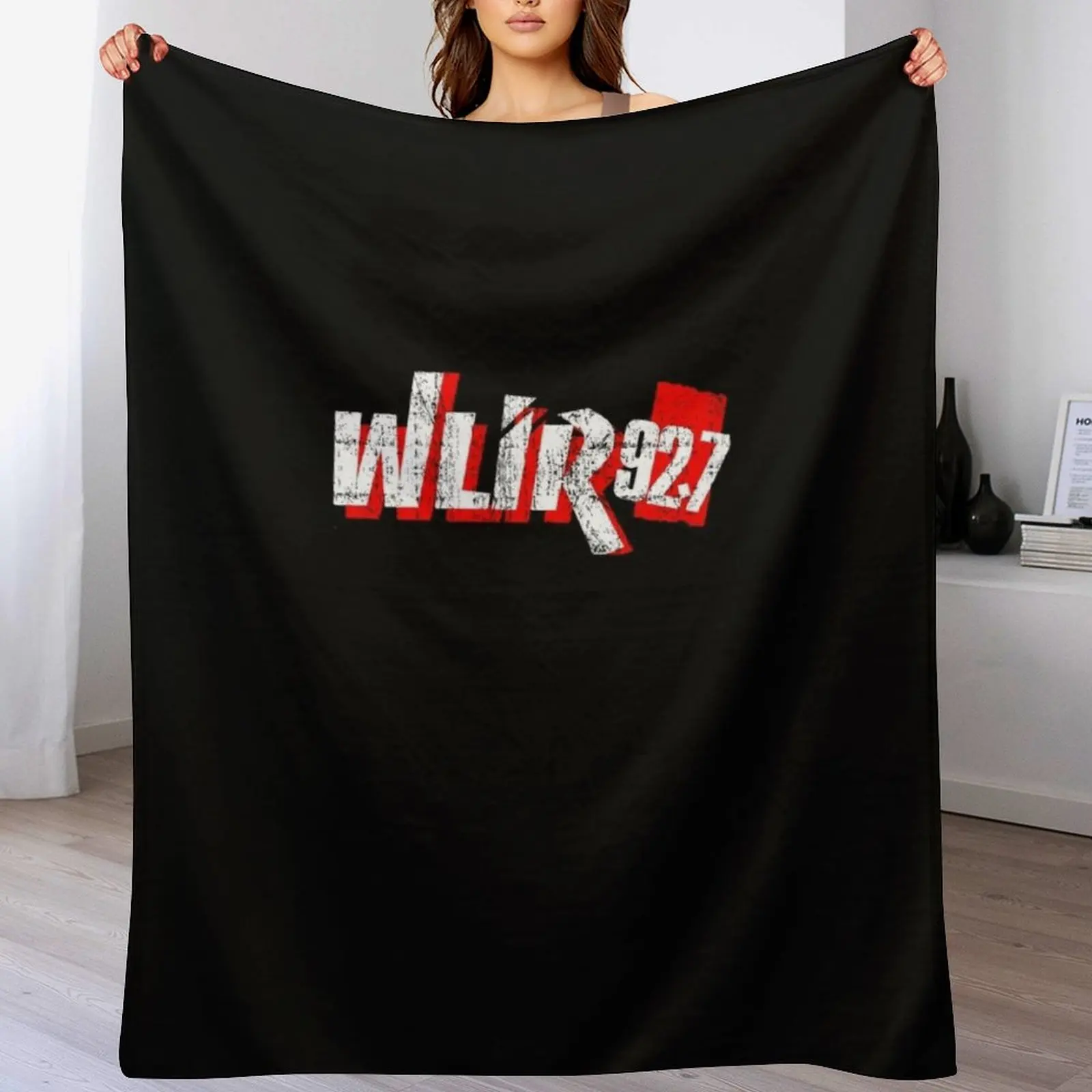 

Vintage Wlir Radio 92.7 Throw Blanket Furrys Sofas Large Picnic Blankets