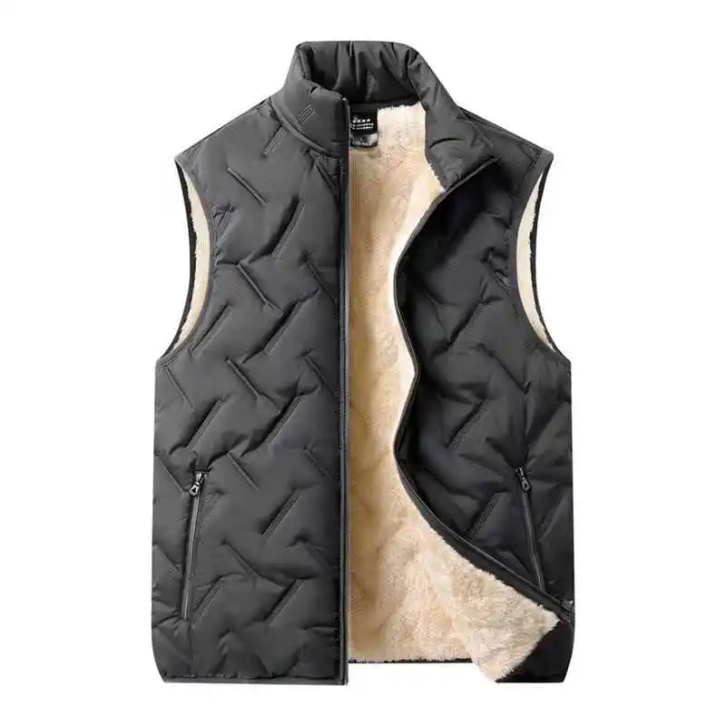 Men's down Vest Casual Large Size Lamb Velvet Resistant to Dirt And Wearable Autumn Winter Outerwear Faion Urban Sle