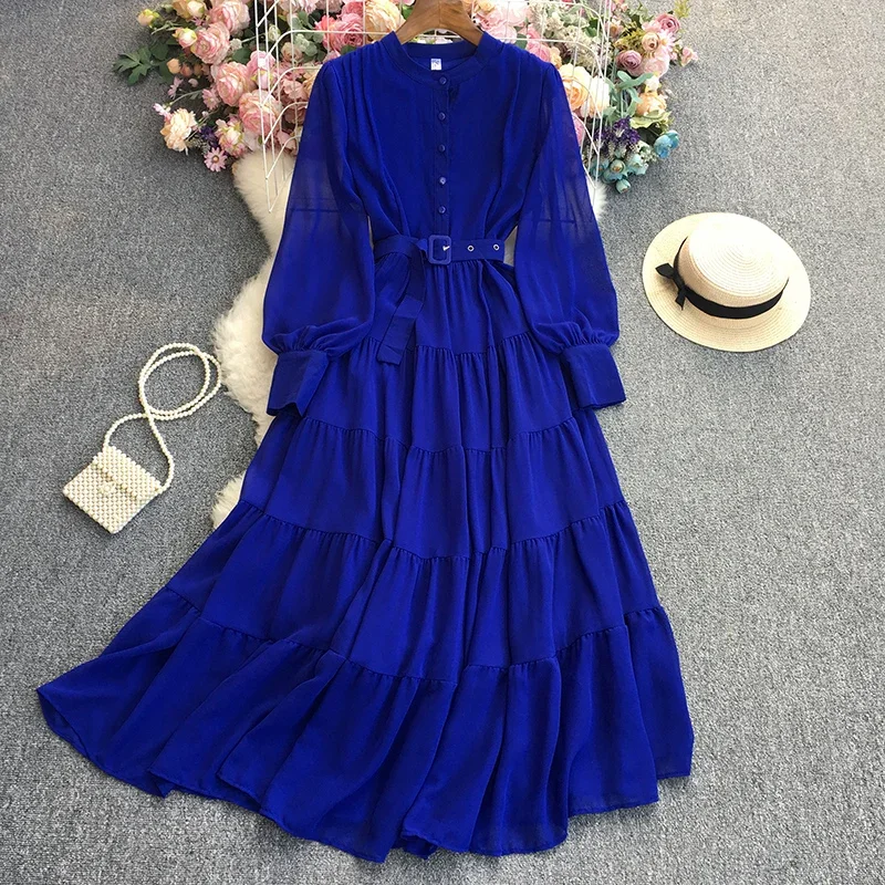 Ladies High Waist Chiffon Bohemian Maxi Dress for Women Summer Fashion Casual Female Party Long Dress Cheap Wholesale BPA679 2