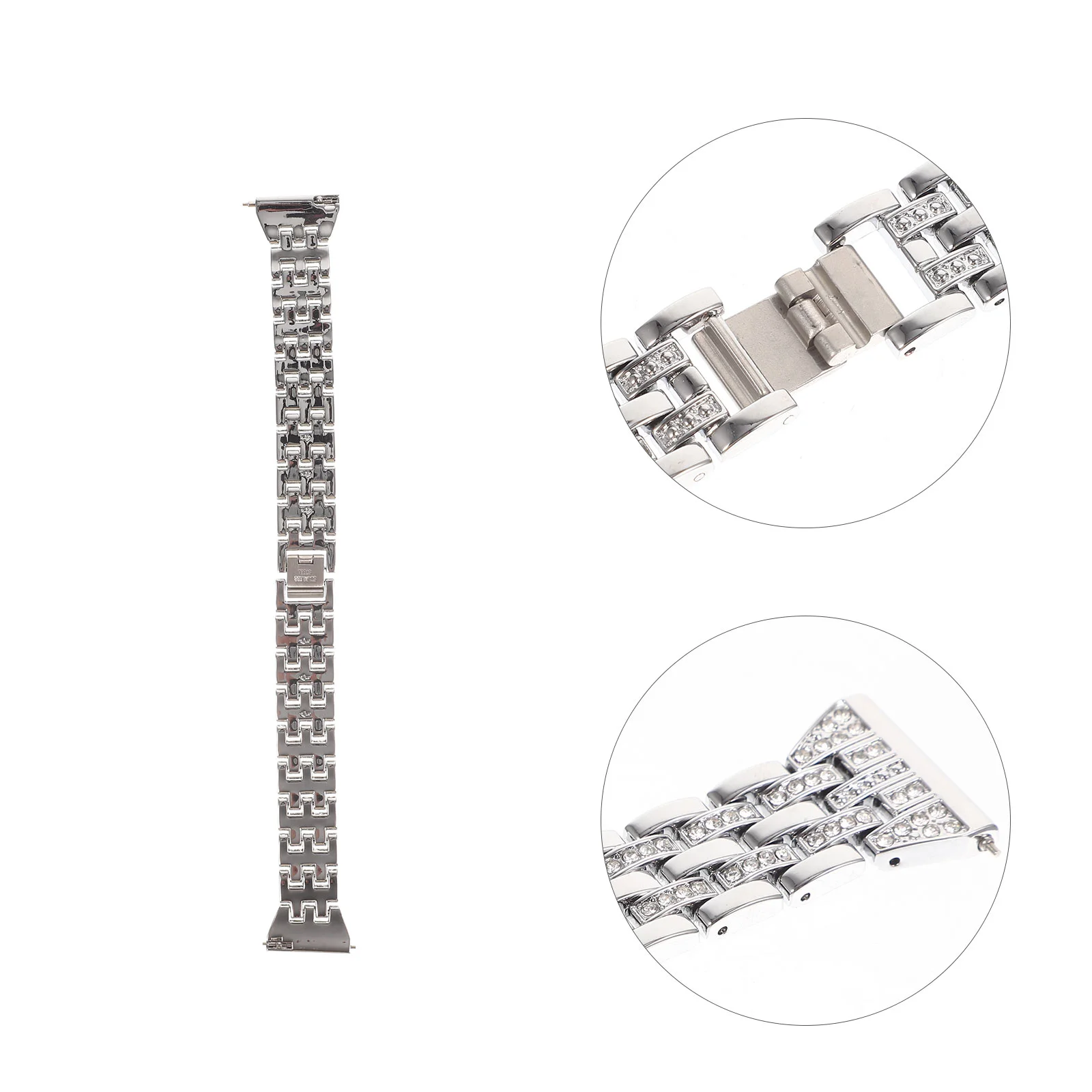 

Watches Strap Shiny Watchstrap Replaceable Flash Watchband Silver Women's