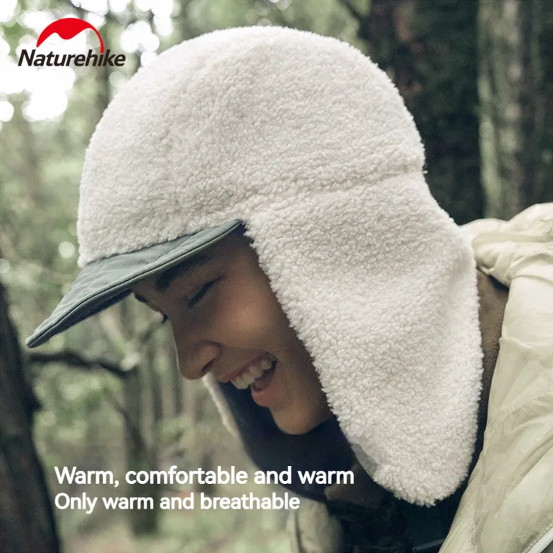 Naturehike Winter Warm Hat Windproof Reversible Ear Protection Thunder Imitation Lamb's Wool Fabric -10℃~10℃ Outdoor Hiking