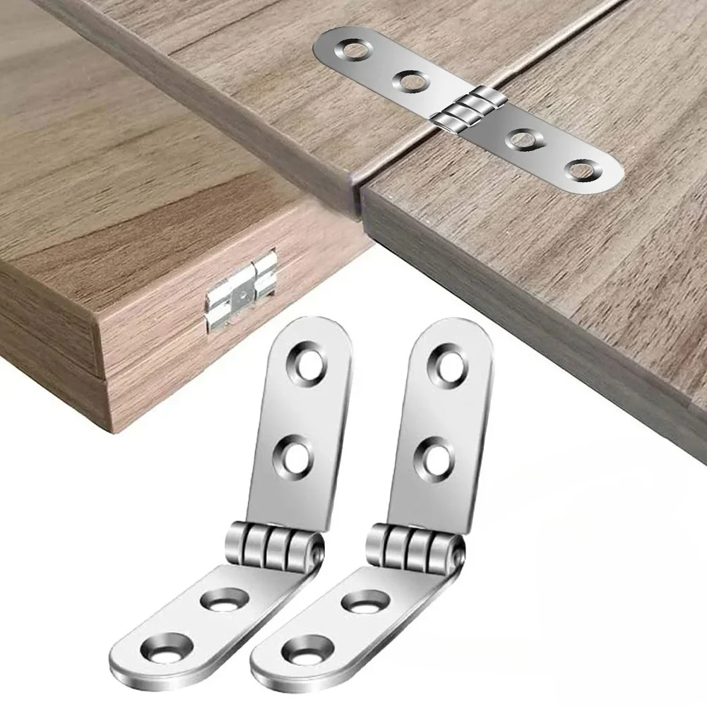 

180 Degree 2-10pcs Foldable Hinge Flap Screw-On Hinges For Sewing Machine Cabinet Rounded Corner Buffer Hinge Furniture Hardware