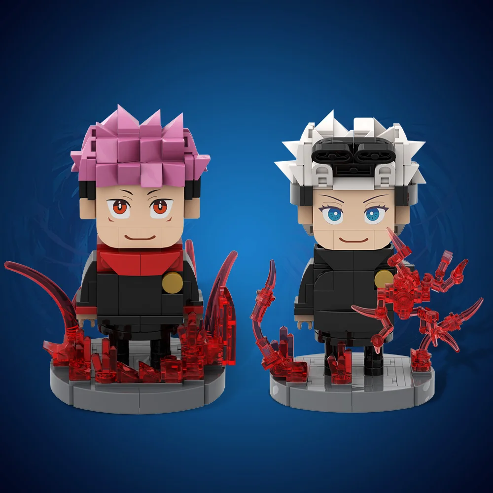 

MOC Jujutsu Kaisen Cartoon Doll Building Blocks Anime Magician Gojo Satoru and Knotweed Hishito Brickheadz Figure Brick Toy Gift