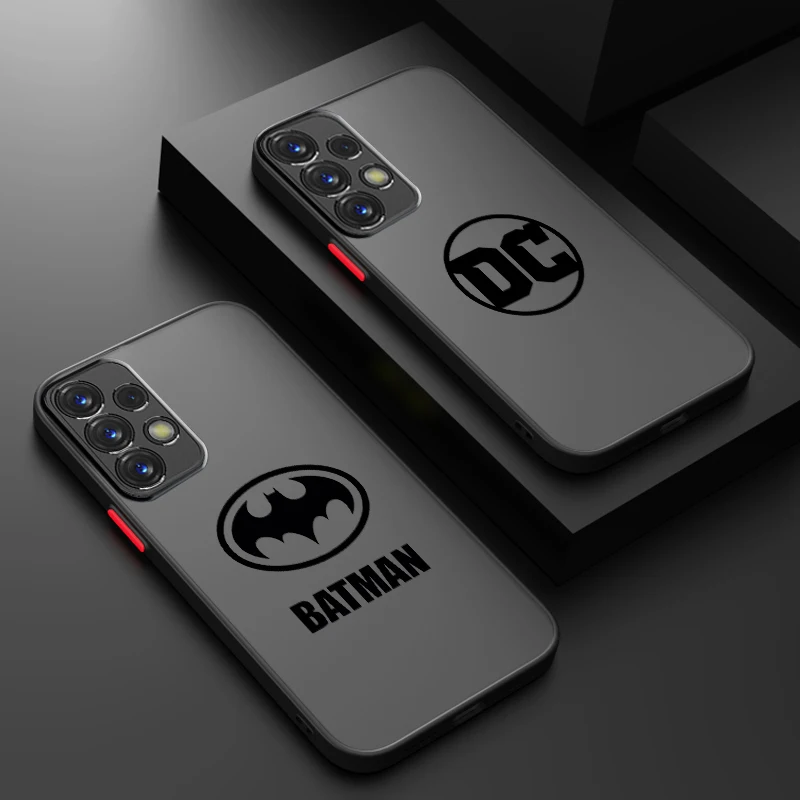 Logo Art B-Batmans S-Supermans Frosted Translucent For Samsung A53 A52 A33 A32 A51 A71 A21S A13 A73 A50 A22 A12 5G Funda