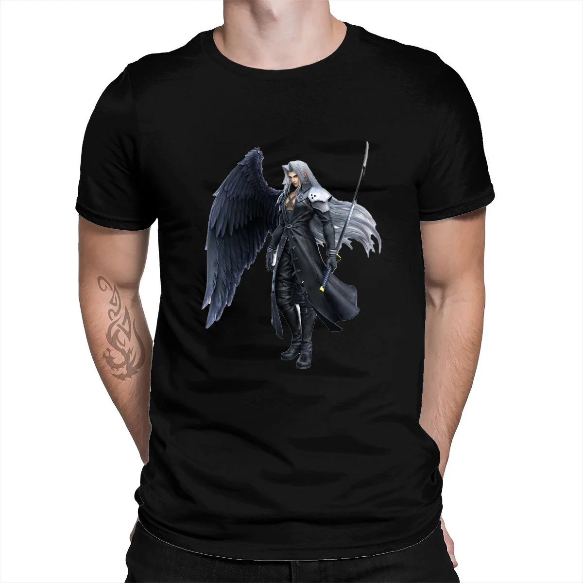 Men Final Fantasy VII Cloud Sephiroth T Shirts  FF7 Video Game Clothes Short Sleeve Crew Neck Tee Shirt New Arrival T-Shirt