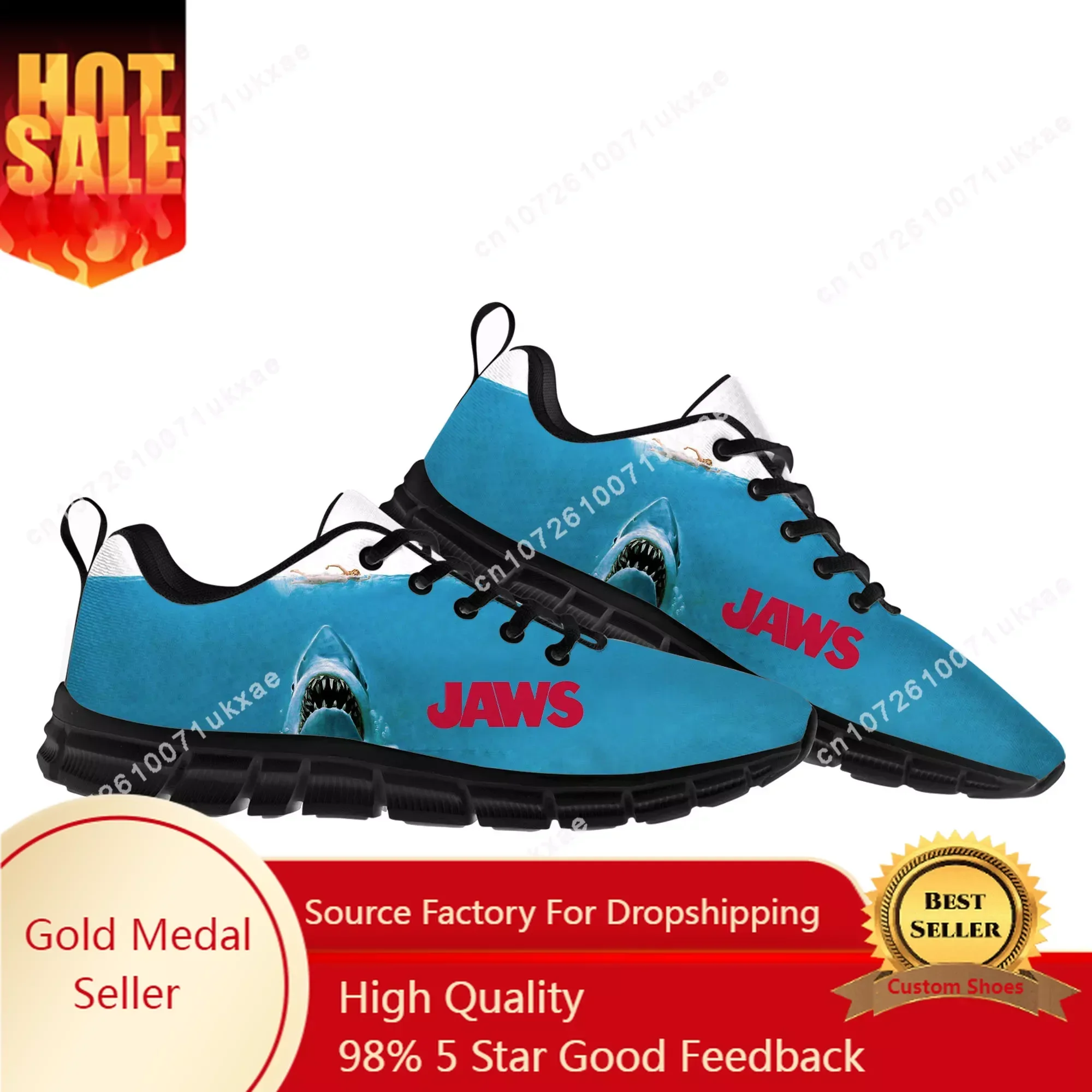 

Jaws Movie Shark Sports Shoes Mens Womens Sneakers Parent Sneaker Customize Couple Shoe