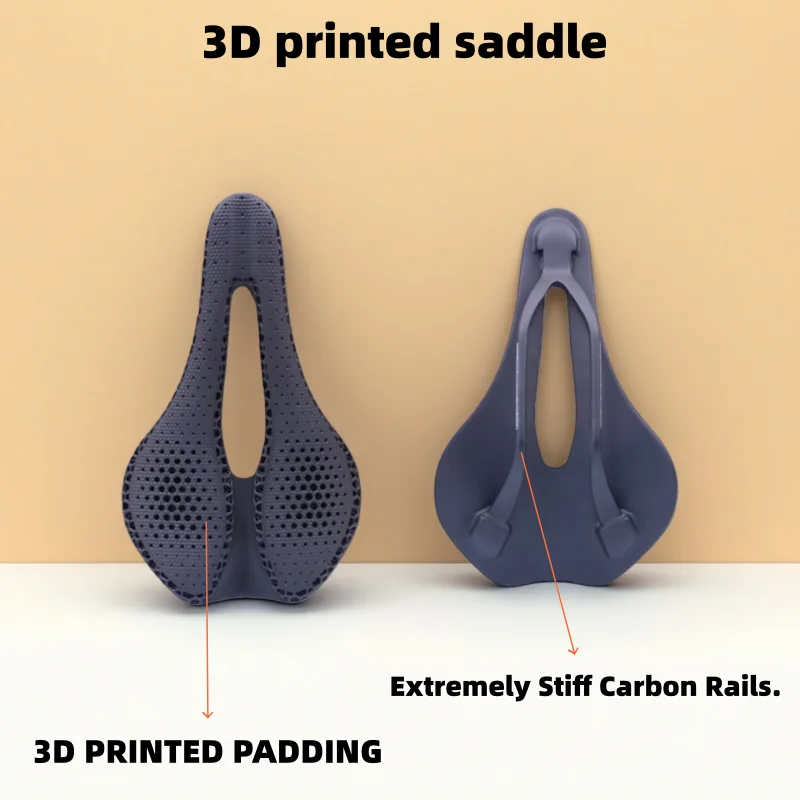 

Велосипедное седло из углеродного волокна, полая дышащая подушка с 3D-печатью для MTB, гравийного шоссейного велосипеда