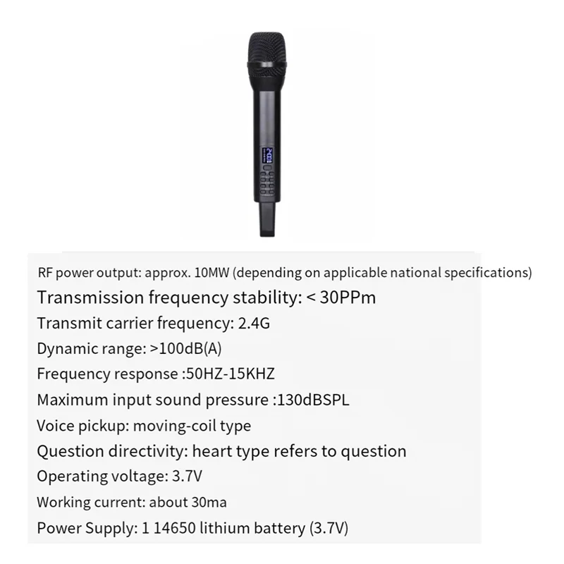 

REPLA-Karaoke Wireless Microphone Receiver Audio Singing Performance Echo Treble Bass 2.4G Wireless Handheld Microphone Easy Ins