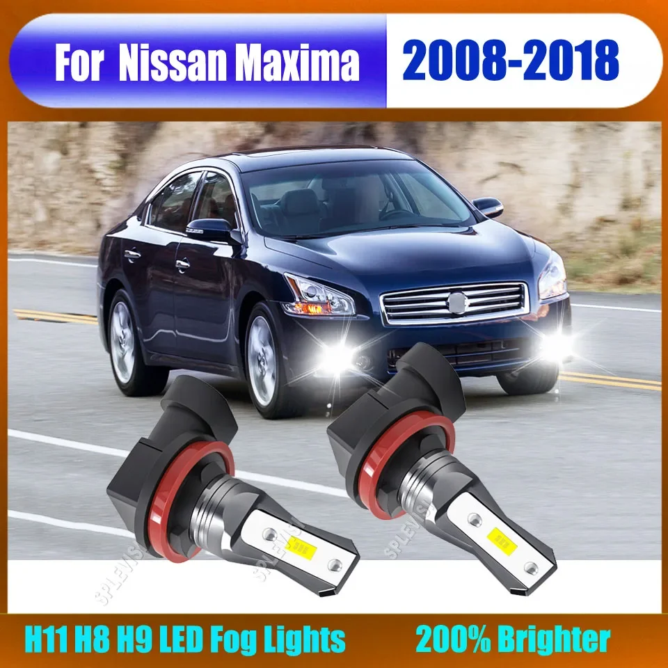 H11 H8 H9 LED Fog Light Conversion -Perfect for Cold & Wet Conditions For Nissan Maxima 2008 2009 2010 2011 2012 2013 2014-2018