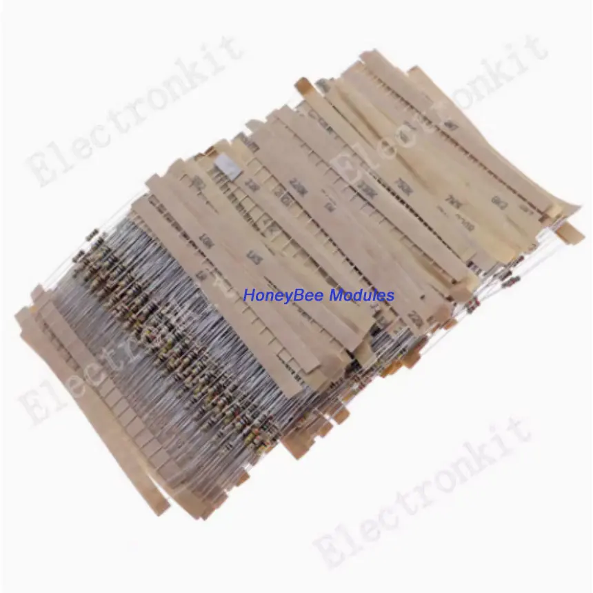 

1500pcs 75 types 20pcs each 1/4W Carbon Film Resistor Pack 1R-10M Common Resistors Mixed Set