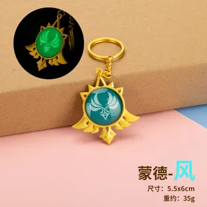 Genshin Impact Vision Inazuma Ganyu Keqing Wendi Xiao Game سلسلة مفاتيح مضيئة 7 عناصر أسلحة عين لعبة الله الأصلية حلقة مفاتيح أفضل 8 مبيعا سلسلة مفاتيح Genshin Impact - رقم 1