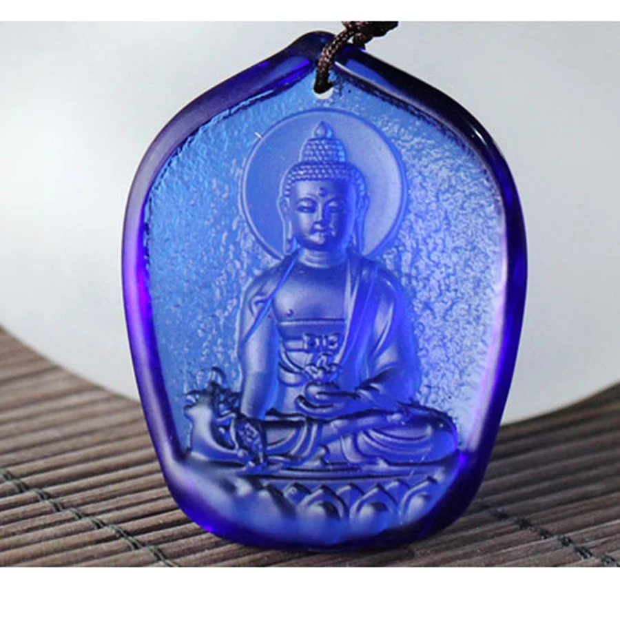 GOOD LUCK pocket efficacious Mascot Bless Safe luck Green Tara  Pharmacist Medicine Buddha Crystal  Buddhist Amulet
