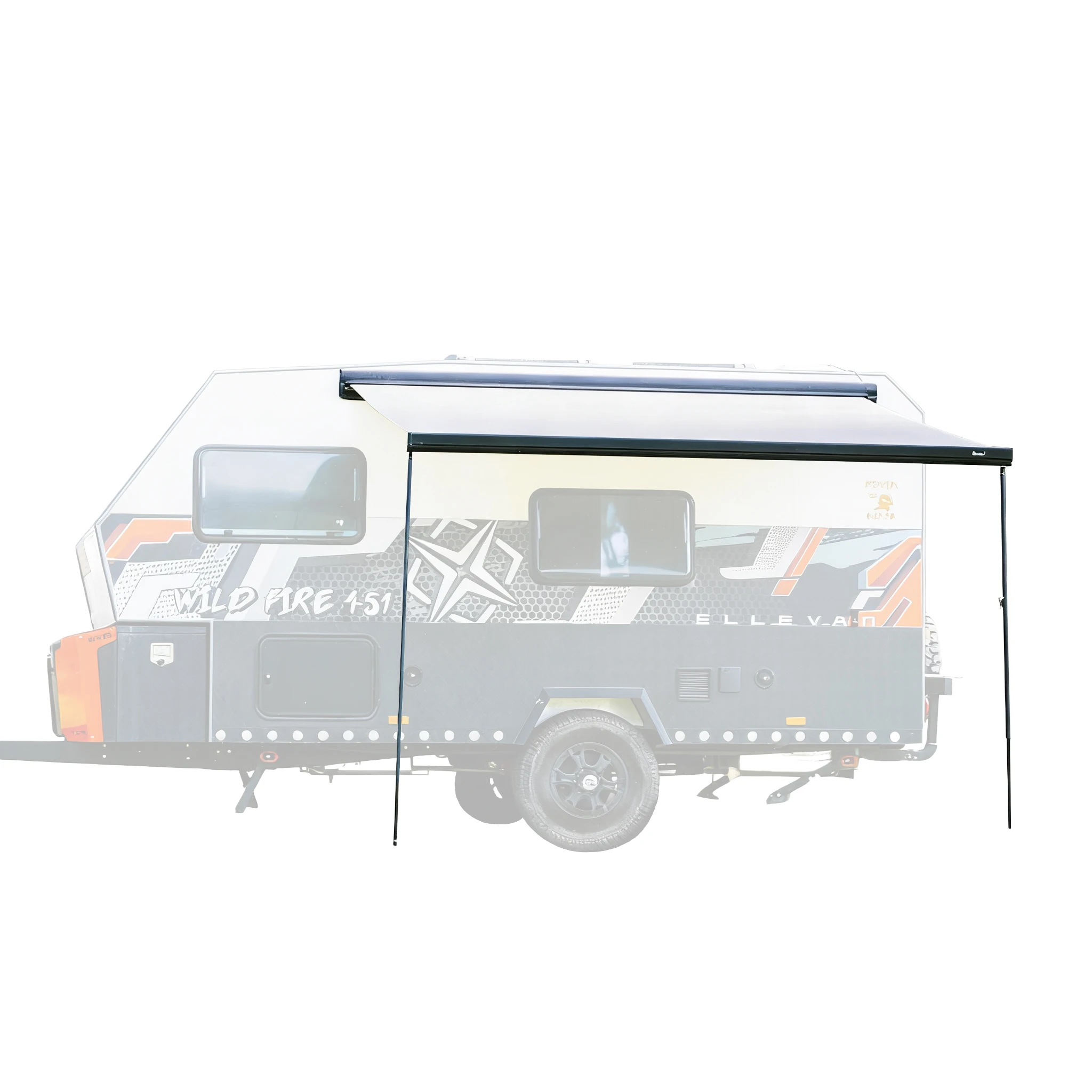 Wareda W5500 RV Full Cassette Awning, 12V Electric Motorized Retractable Sunshade For Motorhome, Camper Van Trailer Awning