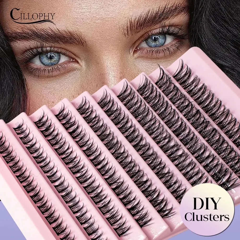 120 Cluster-Wimpern, 8–16 mm schlanke Wimpernverlängerung, natürliches Aussehen, D-Curl-Feder-Design, verbessern Sie Ihr Augen-Make-up