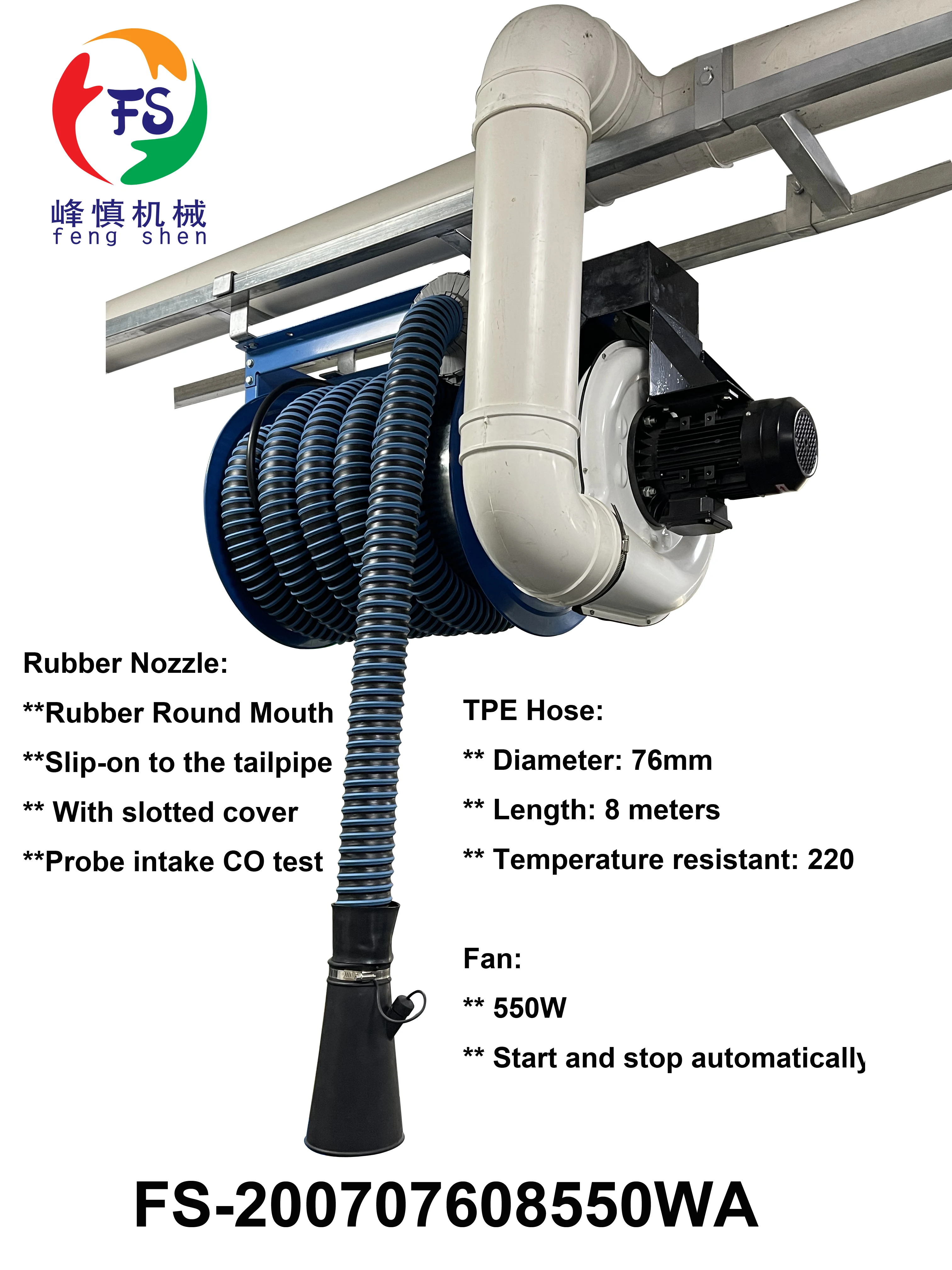 Drum Repair Workshop Exhaust Pipes Fume Gas Extraction Dust Collector Fume Extractor