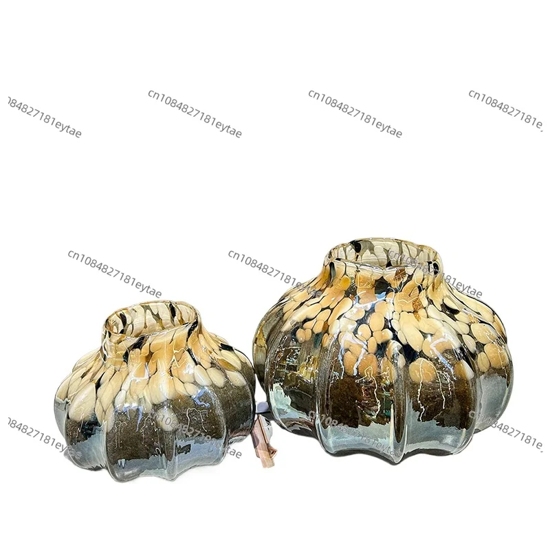 Painted Texture Glass Vase, Creative Wrinkled Pot, Aesthetic Desk & Room Decor, Floral Arrangement
