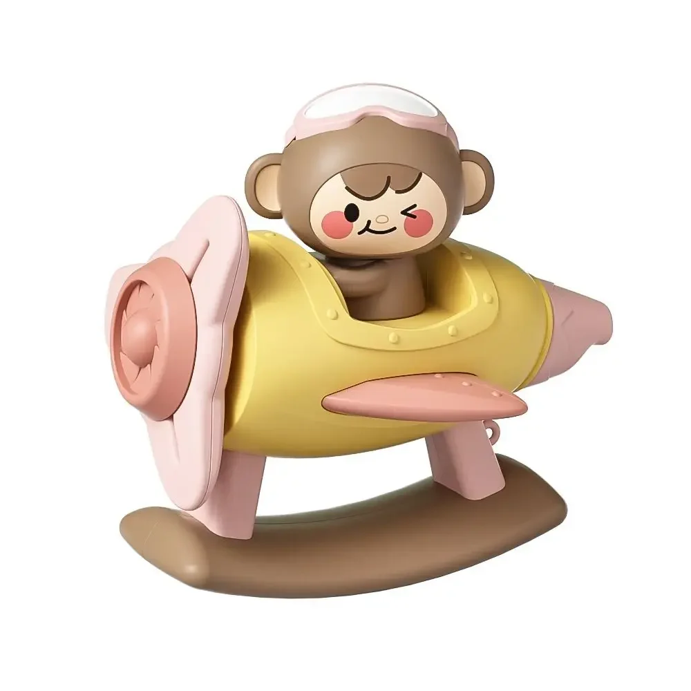 Cute Competitive Kids Gift Monkey Plastic Baby Music Toy Small Airplane Rotating Toy Kids Whistle Toy Enlightening Toy