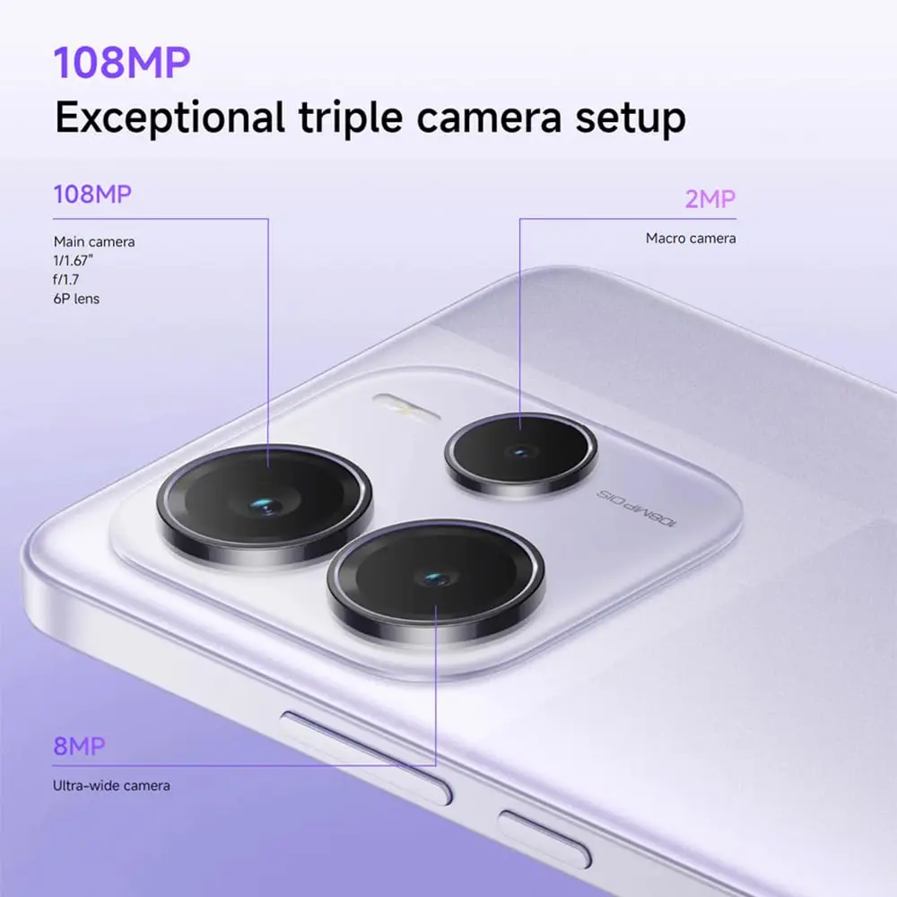 Xiaomi redmi note 14 5g smartphone 8+256 gb, 108 mp mediatek dimensity 7025-ultra screen, 120 hz, eye protection, 5110 mah battery, nfc, without charger