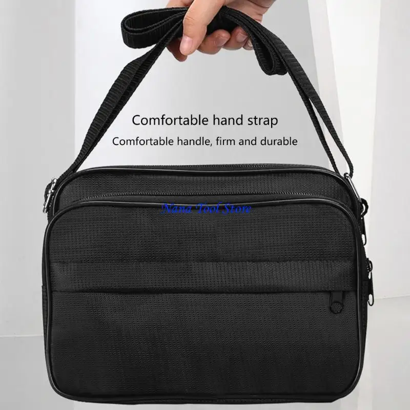 31GJ Black Canvas Electrician Tool Bag with Plenty of Storage Space Storage Bag
