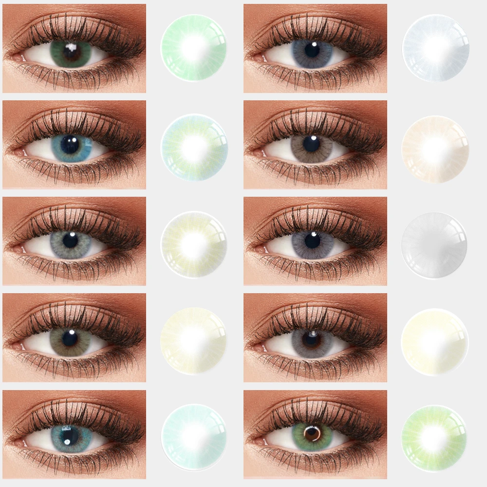 Visual Click Natural Eye Color Lens Queen Gray Colored Contact Lenses Ochre Color Contacts For Eyes Cosmetic Lenses Eye Contacts