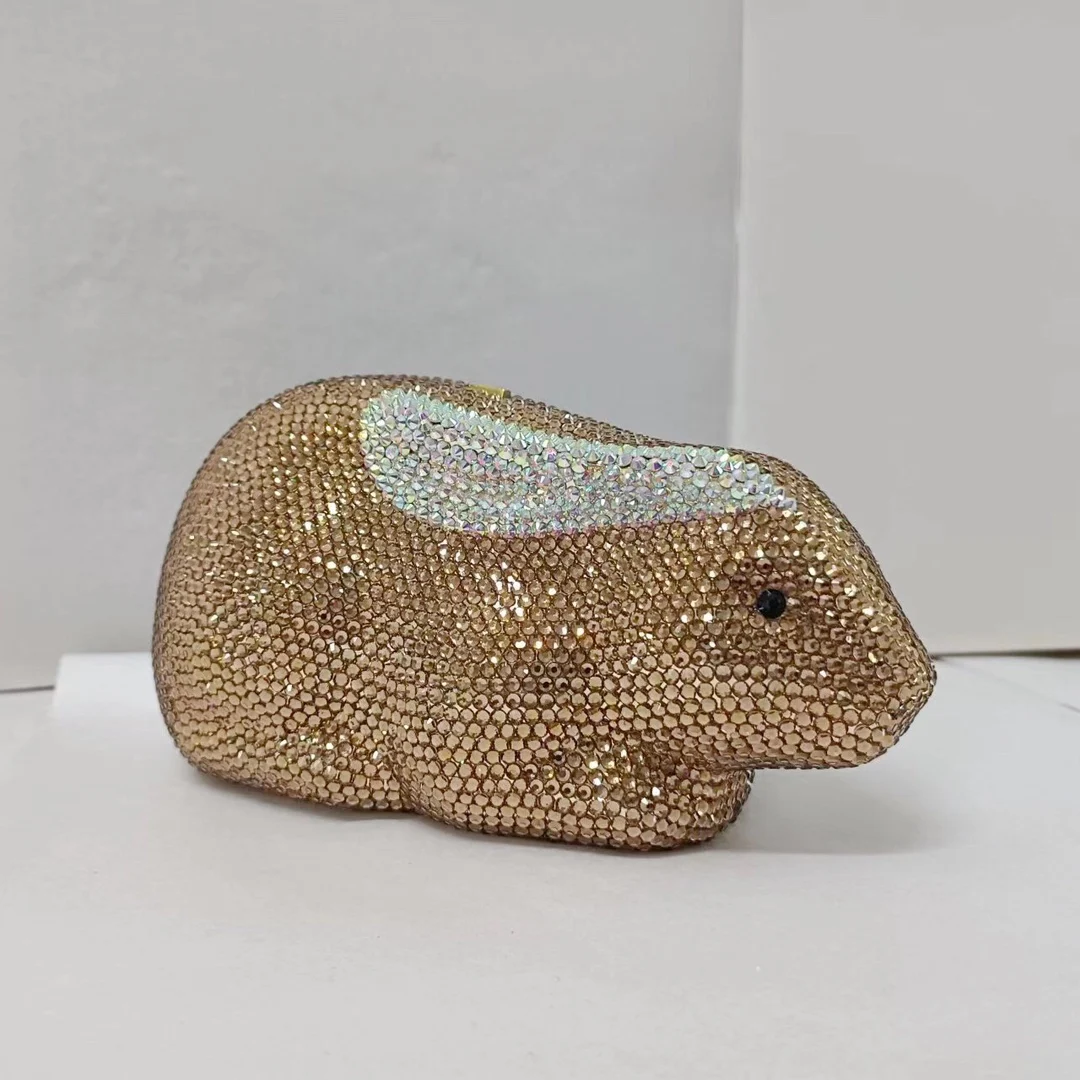 Rabbit Clutch Rabbit Diamond-encrusted Dinner Bag Banquet Full Of Diamonds Clutch Bag Crystal Rabbit Ornament Torebka Wieczorowa