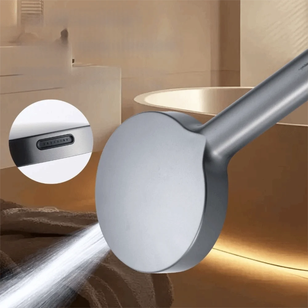Big Panel Design Handheld Shower Head Extra-Wide Large Panel Pressure-Boosting Structure Rainfall Shower Head 7 Modes