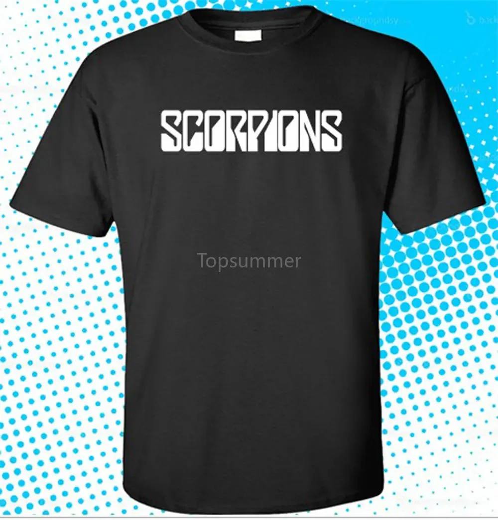 New Scorpions Logo Hard Rock Band Legend Men'S Black T-Shirt Size S To 3Xl Printed T Shirt Short Sleeve Men