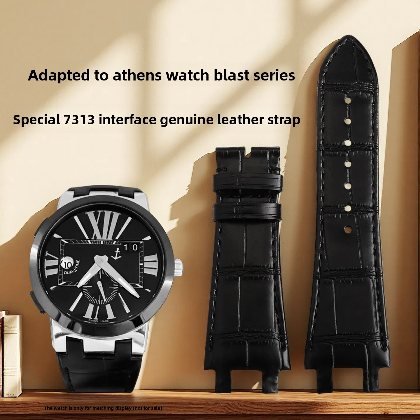 Correa de piel de vaca para Ulysse Nardin BLAST Series 243, administrador náutico 246, correa de reloj de cuero genuino, pulsera de 26mm para hombre