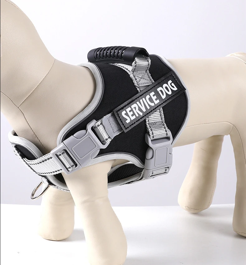 Personalized Name Dog Harness Adjustable Golden Retriever Labrador Dog Harness Reflective for Large Dogs Dog Walking Accessories